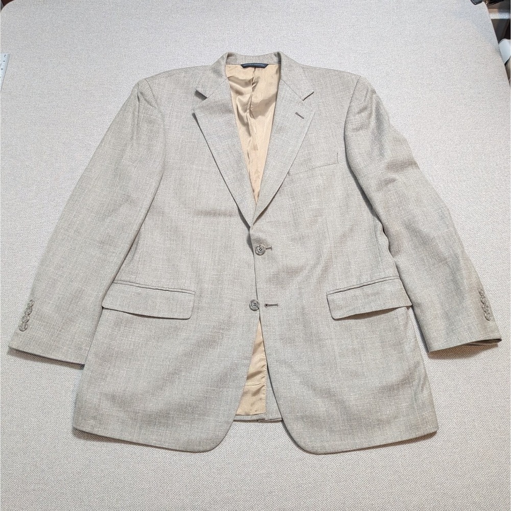 Brooks Brothers Men's Blazer 41R Tan Silk Wool Linen Blend Union USA Vintage